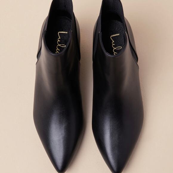 NWOB Lulus Chase Black Pointed Toe Booties Women's Size 8 - Picture 3 of 11